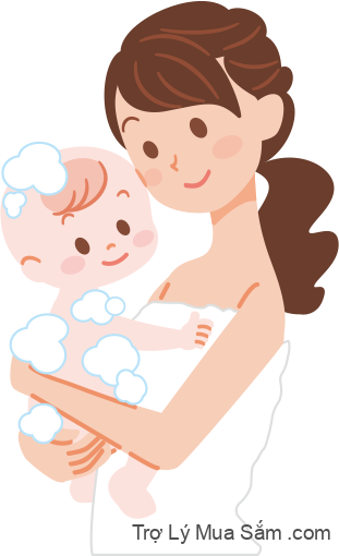 Hình ảnh minh họa về người mẹ nhẹ nhàng làm sạch da cho em bé