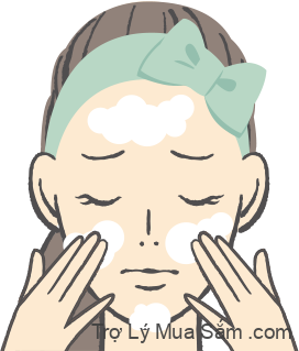 Hình ảnh minh họa một người phụ nữ đang rửa mặt vì lo lắng rằng da của mình sẽ bị khô khi rửa mặt bằng sửa rửa mặt