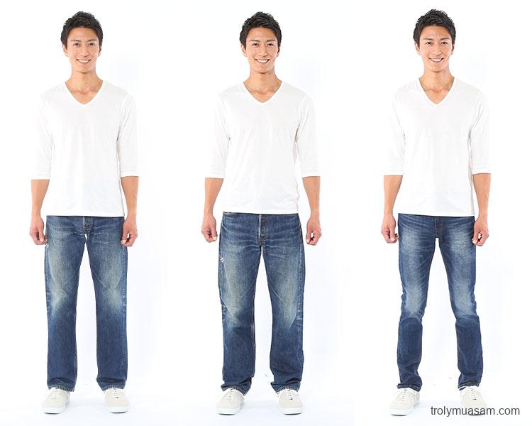Hình dáng của quần thay đổi tùy thuộc vào cách bạn mặc chúng.